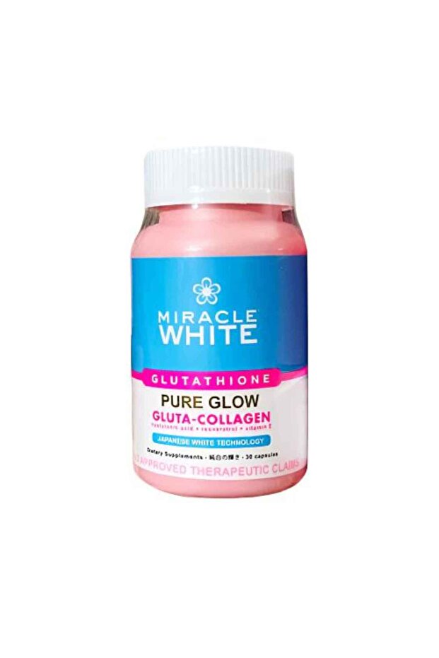 White, Gluthatione PURE GLOW 30 Capsules