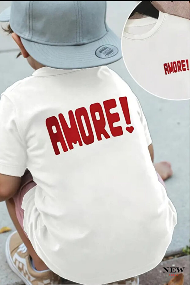 Amore Printed Unisex Children's T-Shirt