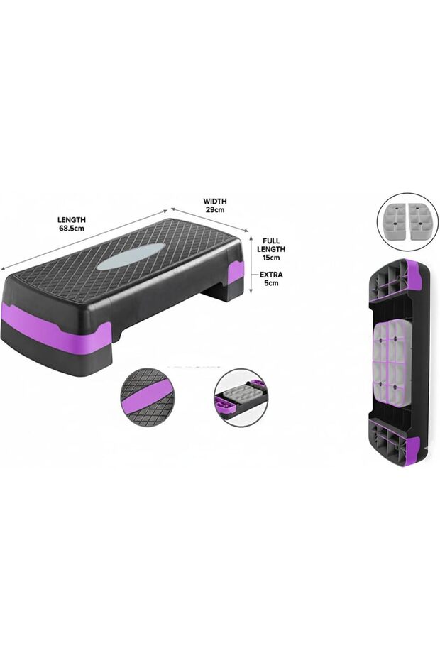 Fitness Stepper Adjustable Height Aerobic Exercise Step Board