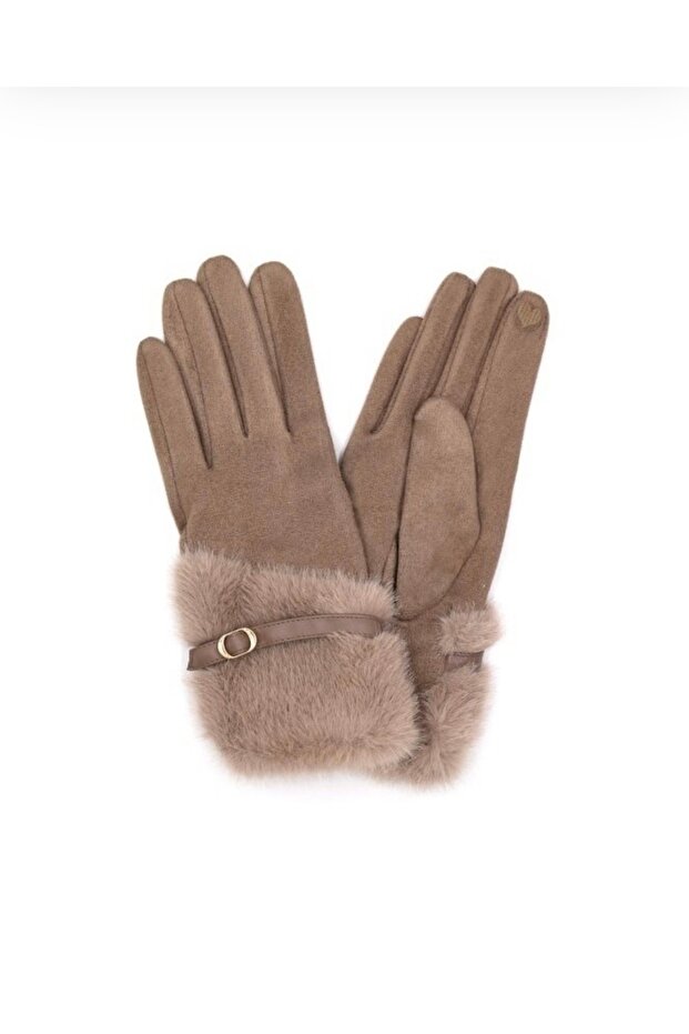 BEJ KÜRKLÜ DOKUNMATİK ELDİVEN - 3