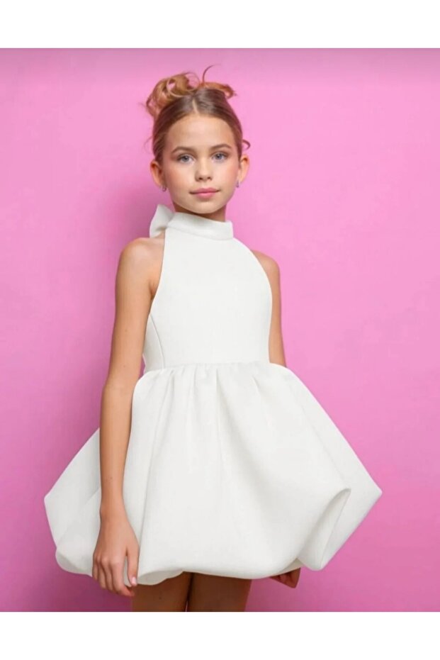 Fiyonklu Balon Model Elbise - 2