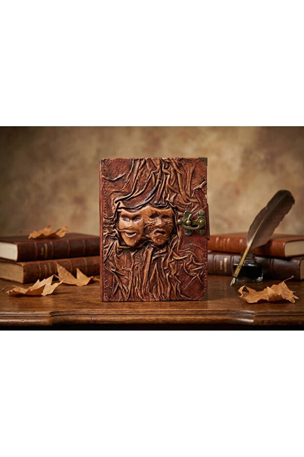 Art Series Large Size Theater Figure (17X23 cm) Gift Souvenir Notebook Daily Journal Raw Leather Handmade