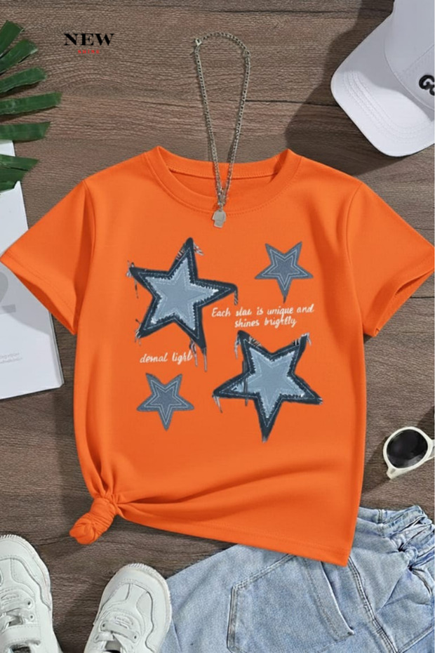 Star Printed Unisex Children's T-Shirt