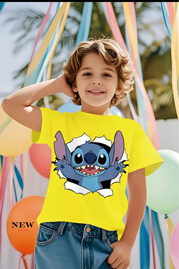 Stitch Printed Unisex Children's T-Shirt