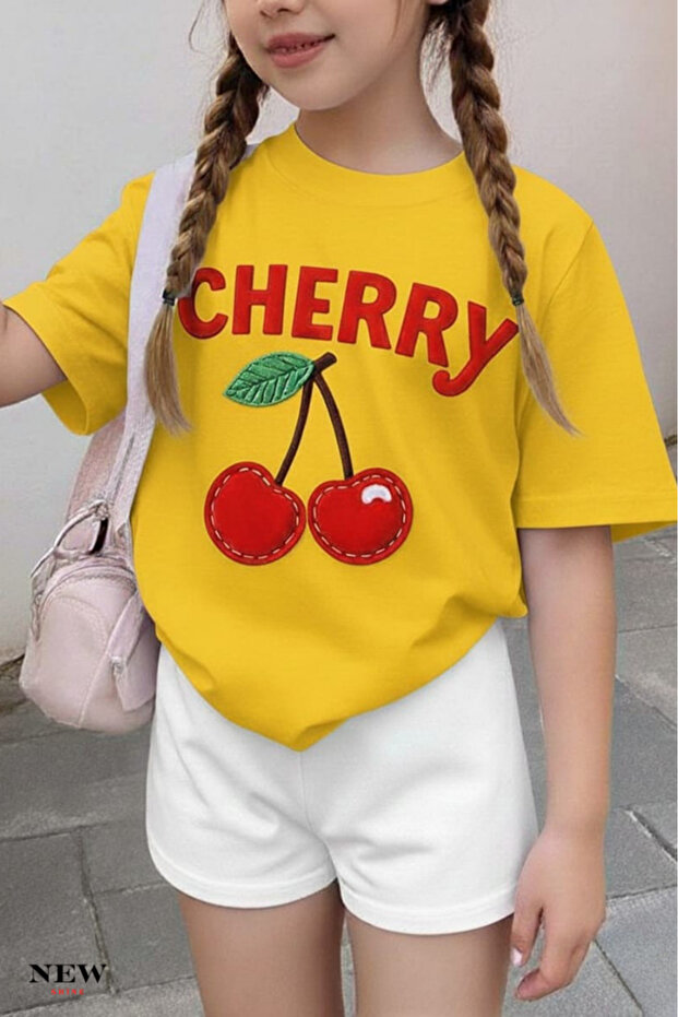 Cherry Printed Unisex Children's T-Shirt