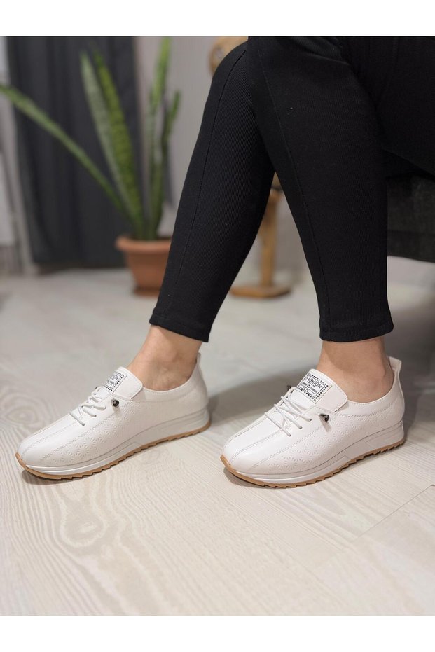 Women's Rubber Laced Orthopedic Special Production Sole Ballerina Sports Shoes Against Heel Spur