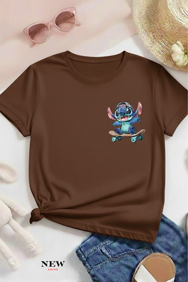 Stitch Printed Unisex Children's T-Shirt