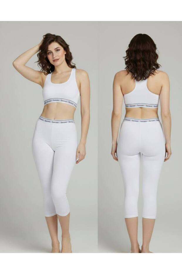 Plus Size High Waist Bustier and Leggings Sports Set