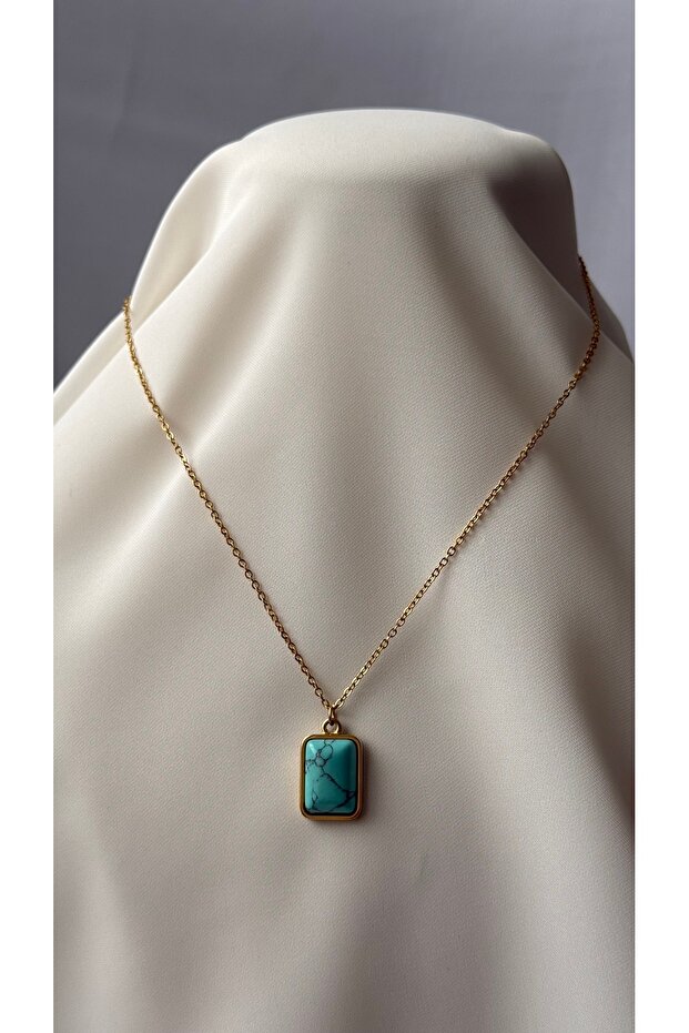 Mavi Taşlı Kolye - 2