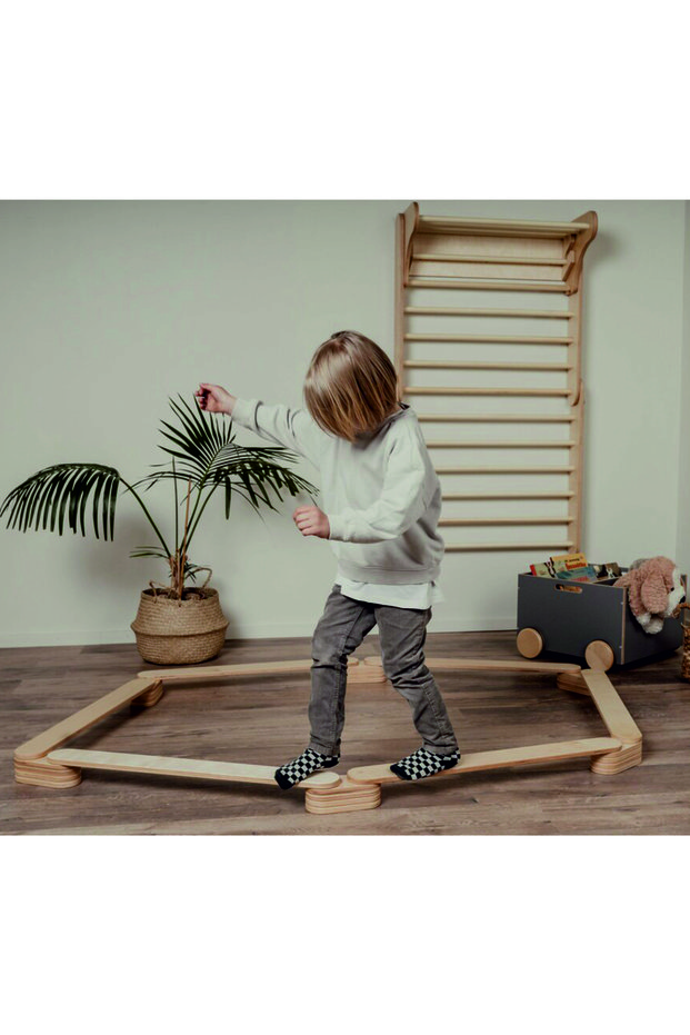 Montessori Wooden Balance Beam Balance and Coordination Board Set of 6