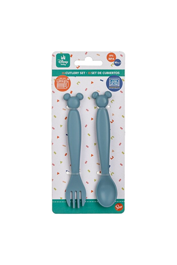 Ciel Plastic Spoon & Fork Set with Mickey Mouse Pattern 14cm - 2pcs - 2