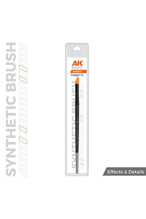 فرشاة طلاء ذات شعيرات صناعية من نوع AK AKB013 No.XL Y، ذات طرف على شكل سكين.