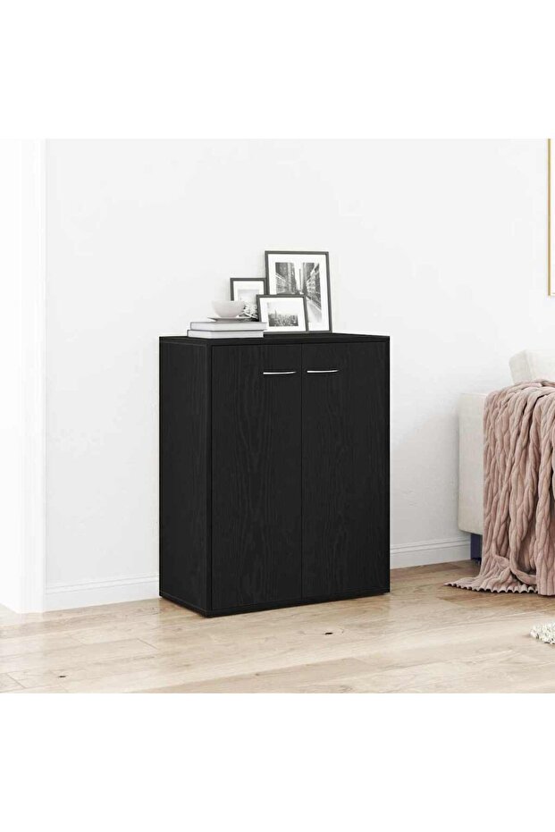 Sideboard Black Oak 60x30x75 cm Engineered Wood