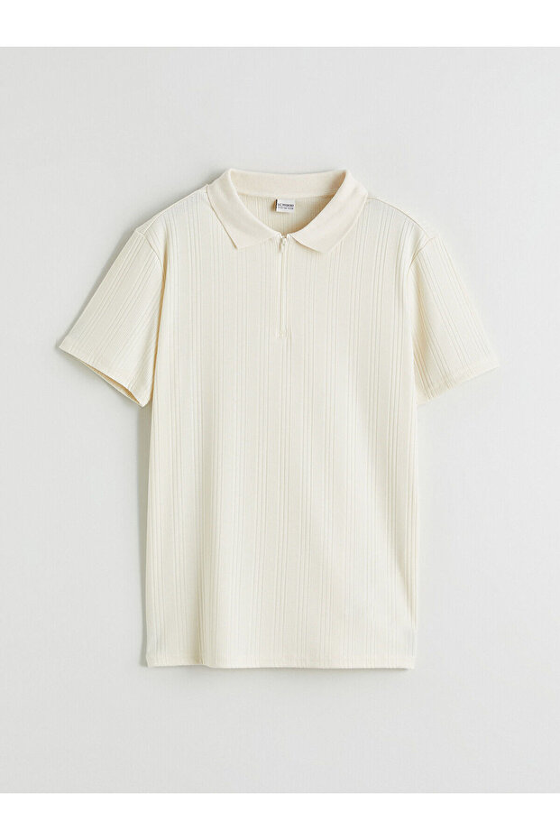 Beige Polo Collar Boys' T-Shirt