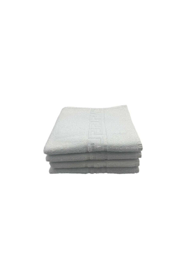 Hand Towel 50 x 80 Cm 600 Gsm White G Dobby 100% Cotton Set of 04 Pcs