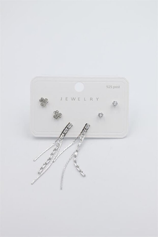 Multiple Set Earrings - Silver - 2