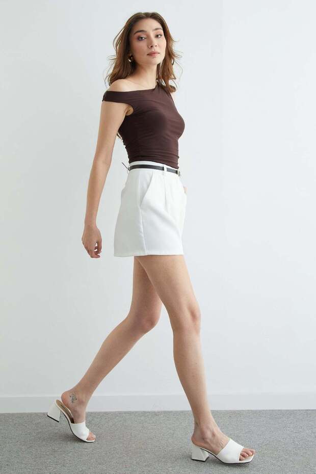 Yanları Drapeli Tek Kol Bluz - 6