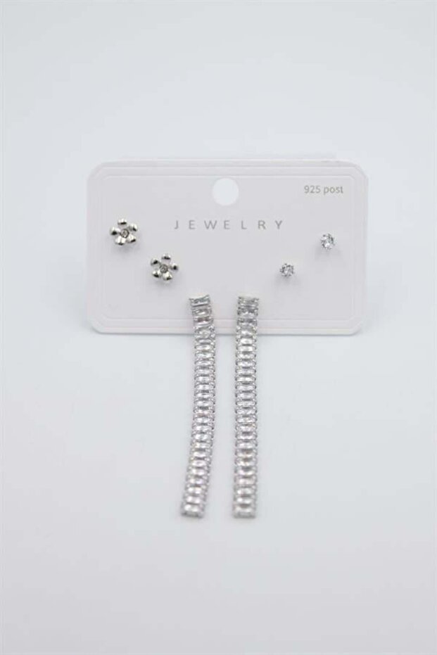 Multiple Set Earrings - Silver - 1