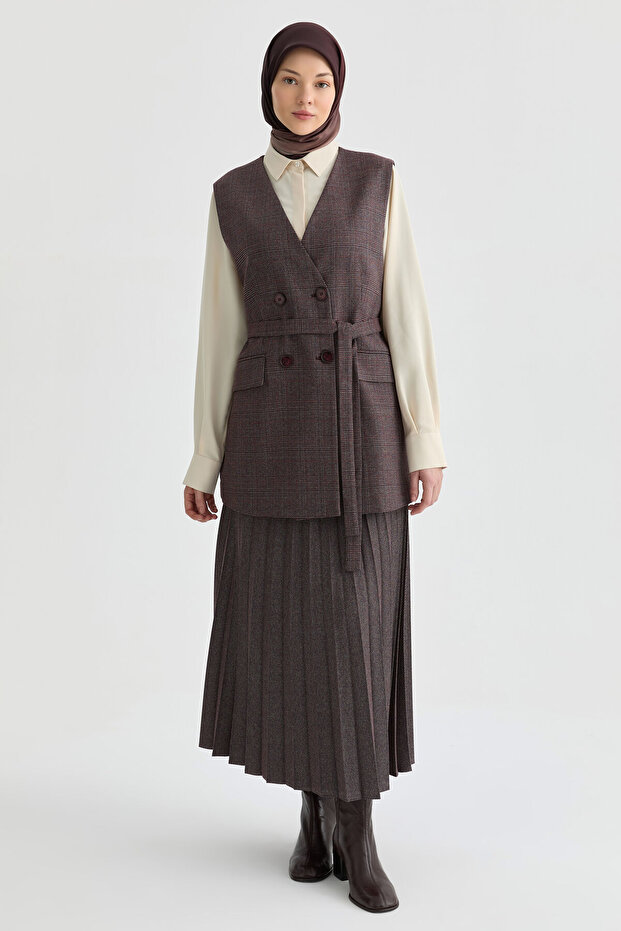 Plisoley Etek - Bordo - 1