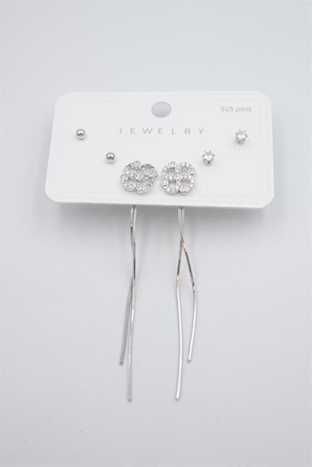 Multiple Set Earrings - Silver - 2