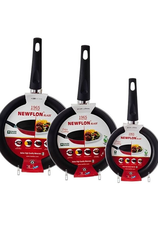 طقم طاوات نيوفلون 3 قطع مقاس 20-24-28 CM