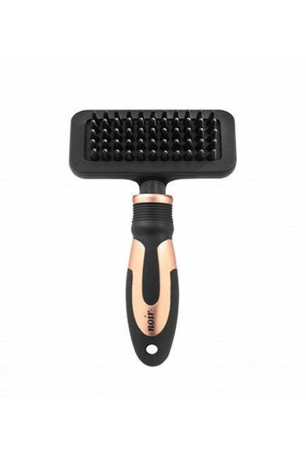Noir Massage Brush with Rubber Pins for Pets Medium