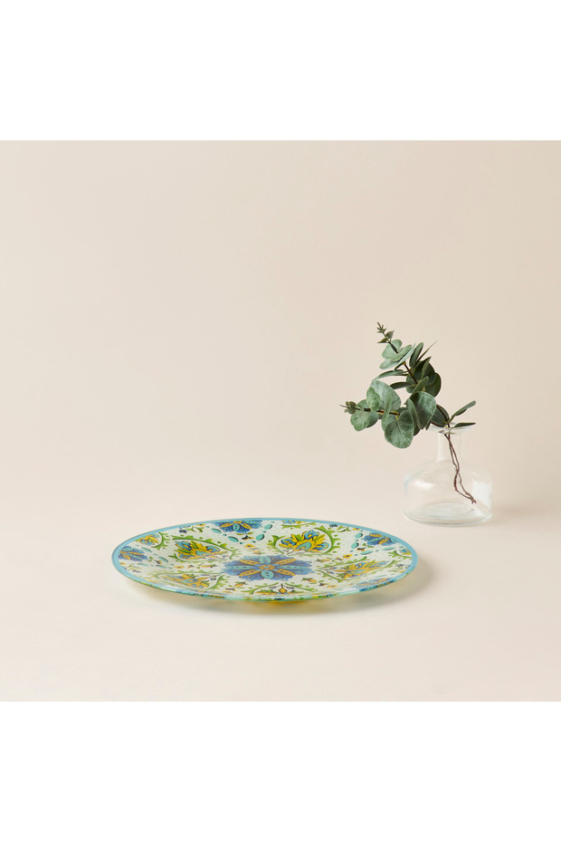 Lumira Printed Glass Serving Plate - 30 cms