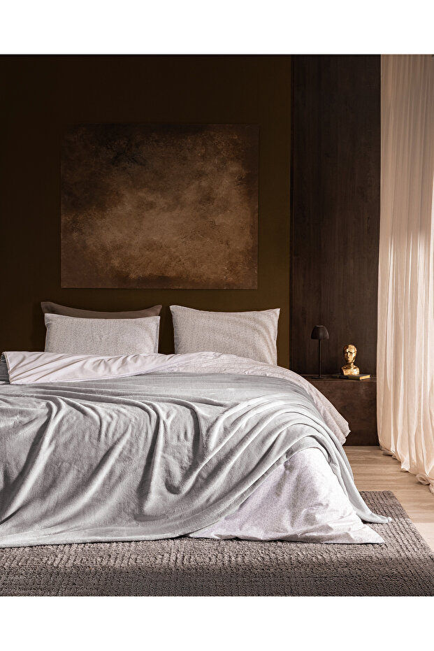 طقم بطانية مزدوجة من جريلوت - رمادي - 1