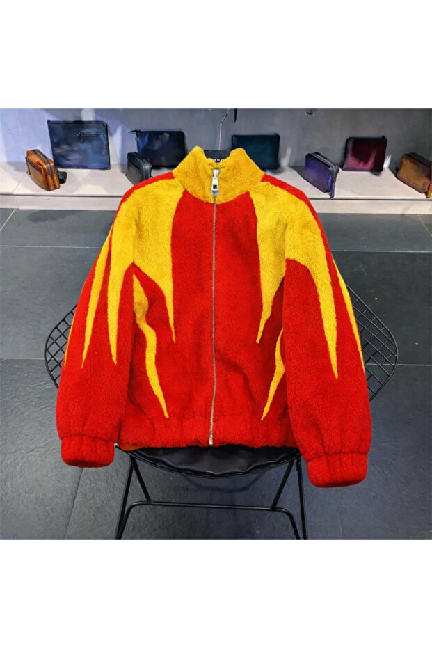 Unisex Piece Owersize Wide Fit Plush Jacket