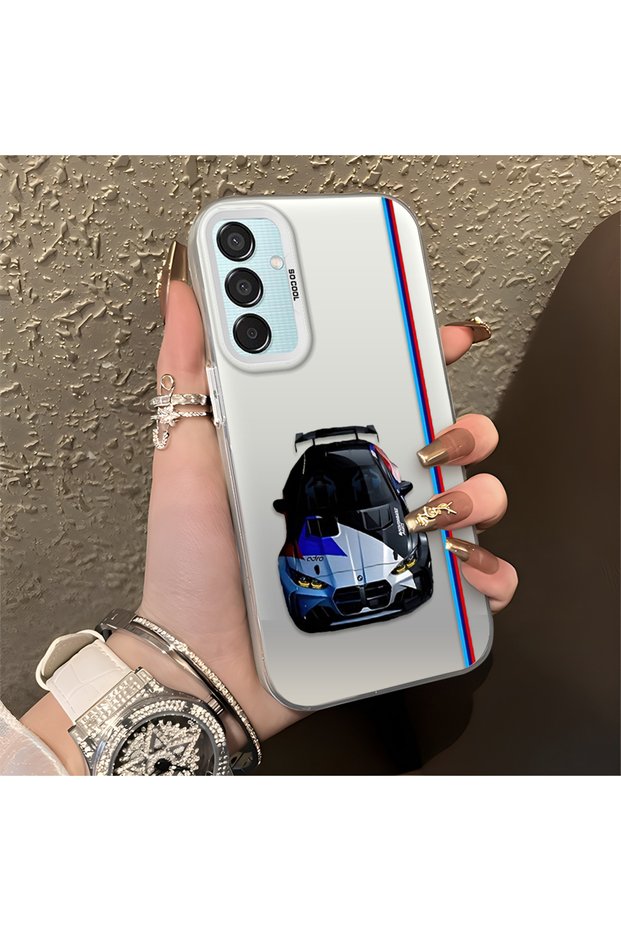 Bmw Patterned Anti-Drop Slim Hard Case Compatible with Samsung Galaxy M15