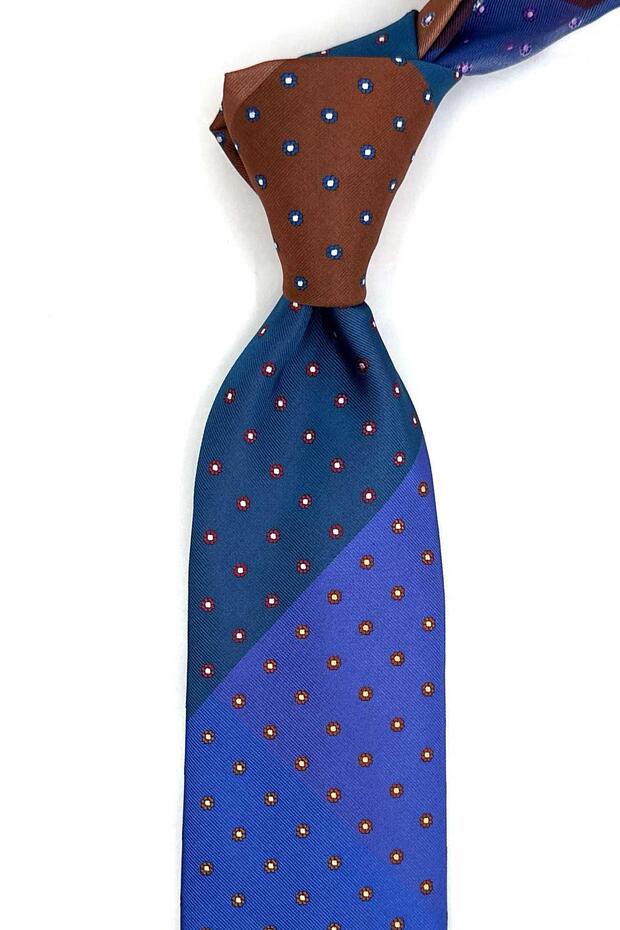 Small Pattern Multi Color Patchwork Classic Tie Kk13378 - 1