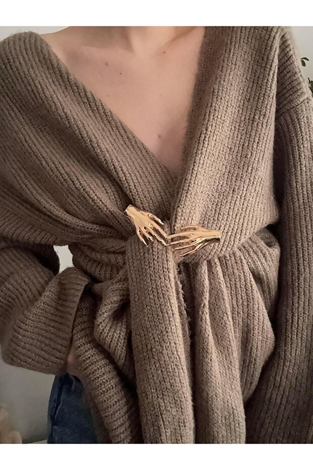 Gold Hands Broş - 2