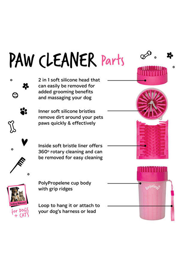 Paw Cleaner Cup for Dogs & Cats - PINK/LARGE