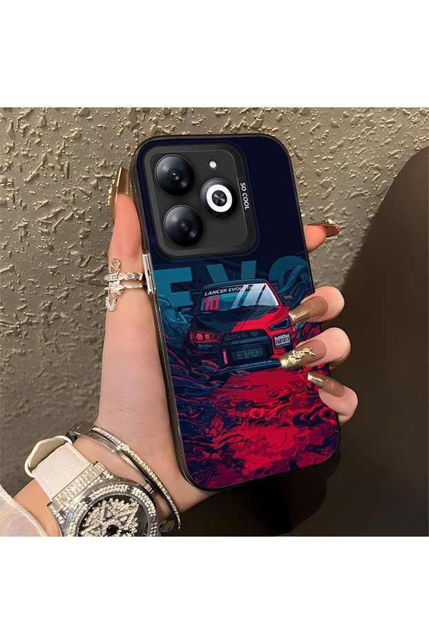 حافظة صلبة رفيعة مضادة للسقوط بنمط السيارة الكلاسيكية متوافقة مع هاتف Tecno Spark 20