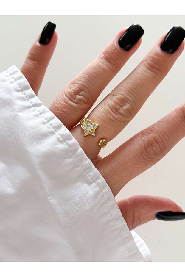خاتم ستار مرصع بالحجارة (قابل للتعديل) - 1