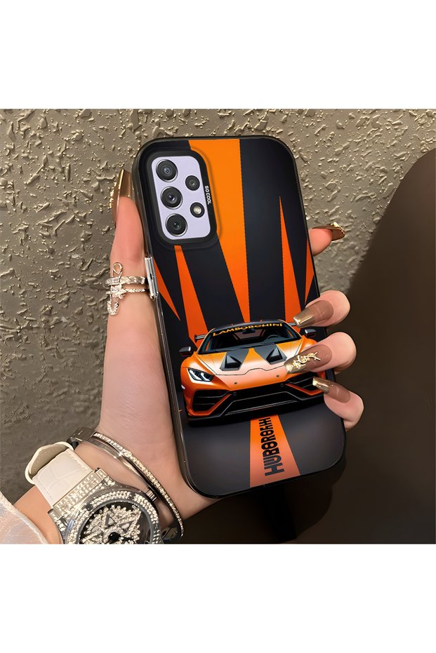 Lambo Pattern Anti-Fall Slim Hard Case Compatible with Samsung Galaxy A72