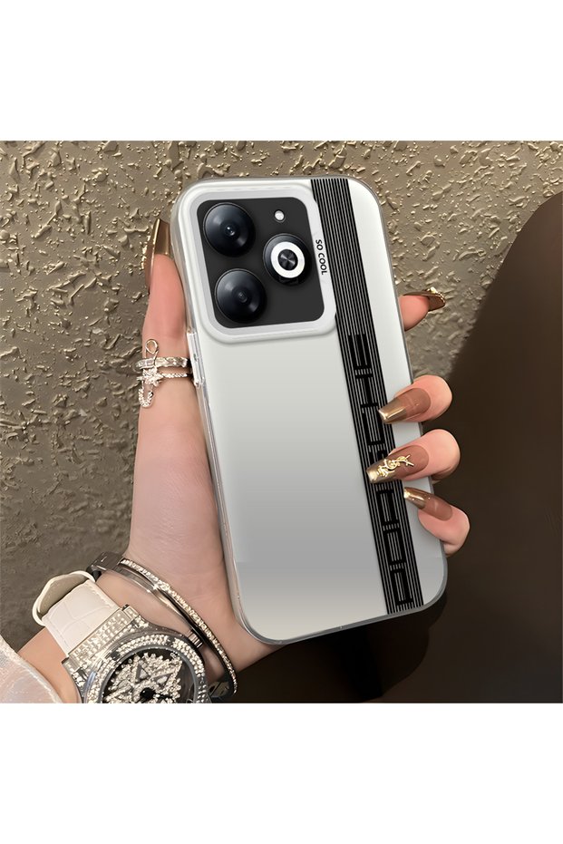 Car Badge Pattern Anti Fall Slim Hard Case Compatible with Infinix Smart 8/8 Pro