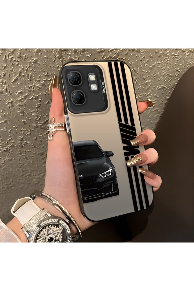 Anti-Fall Slim Hard Case Compatible with Infinix Hot 50I with Bmw Pattern