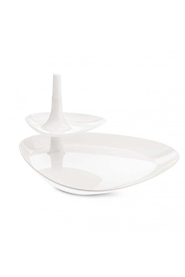 حامل تقديم المقبلات - ميلامين أبيض - 1