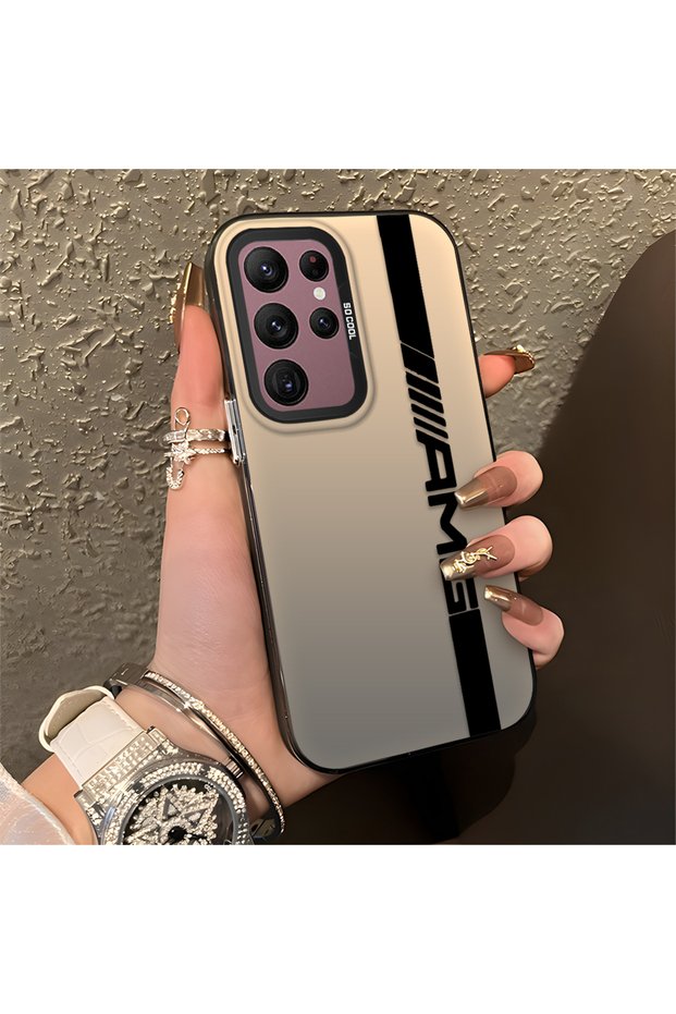 Amg Pattern Anti Fall Slim Hard Case Compatible with Samsung Galaxy S22 Ultra