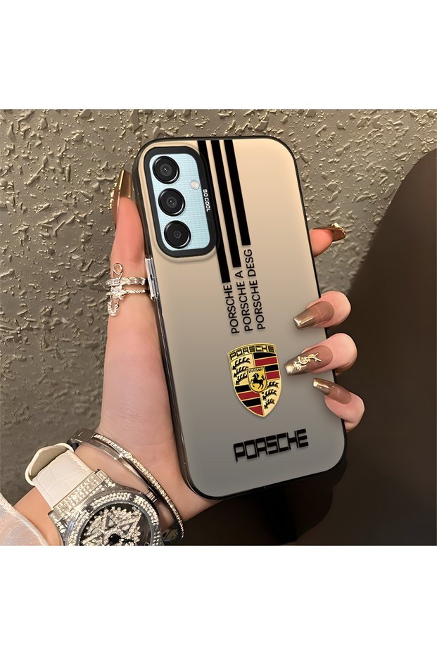 Car Badge Pattern Anti Fall Slim Hard Case Compatible with Samsung Galaxy M15
