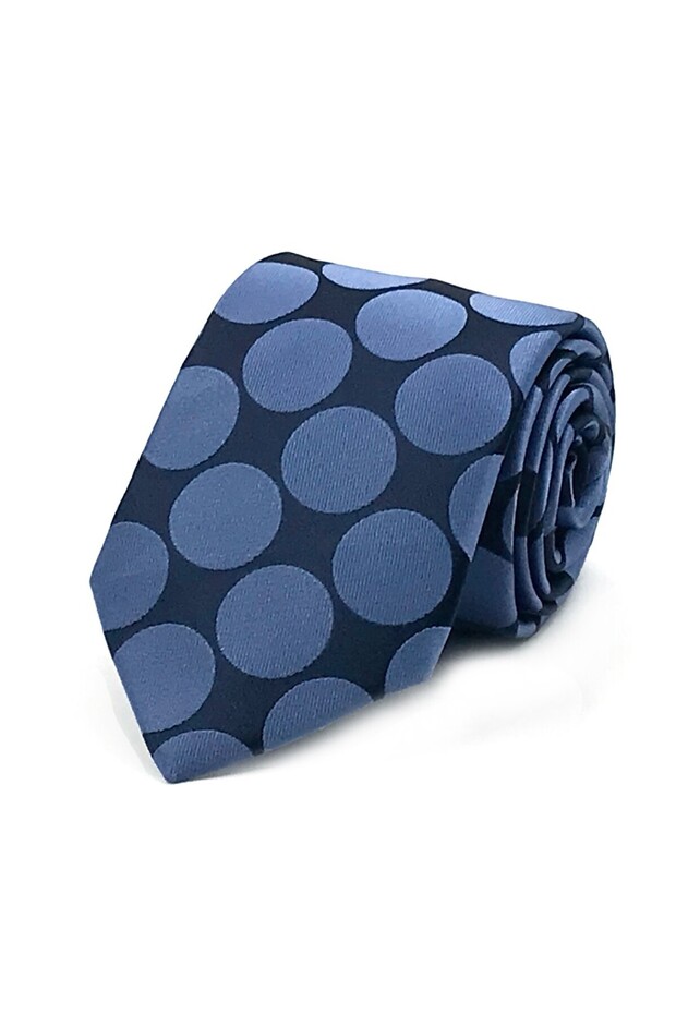 Indigo Blue Navy Blue Special Woven Polka Dot Tie 30969 Indigo Blue