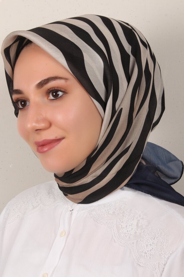 Nirvana Soft Eşarp 3342-5 Lacivert - 1