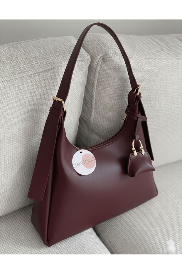 Strap Buckle Detail Mini Wallet Women’s Black Faux Leather Shoulder Bag