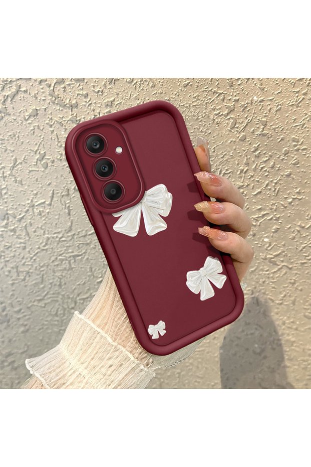 High Quality Bow Ribbon Silicone Phone Case Compatible with Samsung Galaxy S25