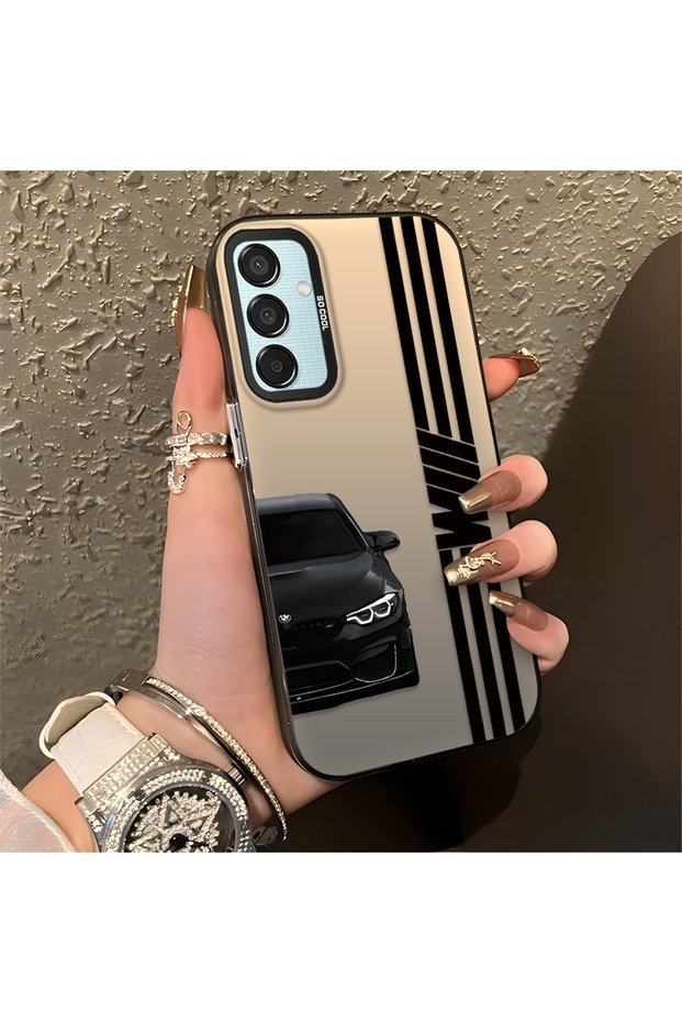 Anti-Fall Slim Hard Case Compatible with Samsung Galaxy M15 with Bmw Design