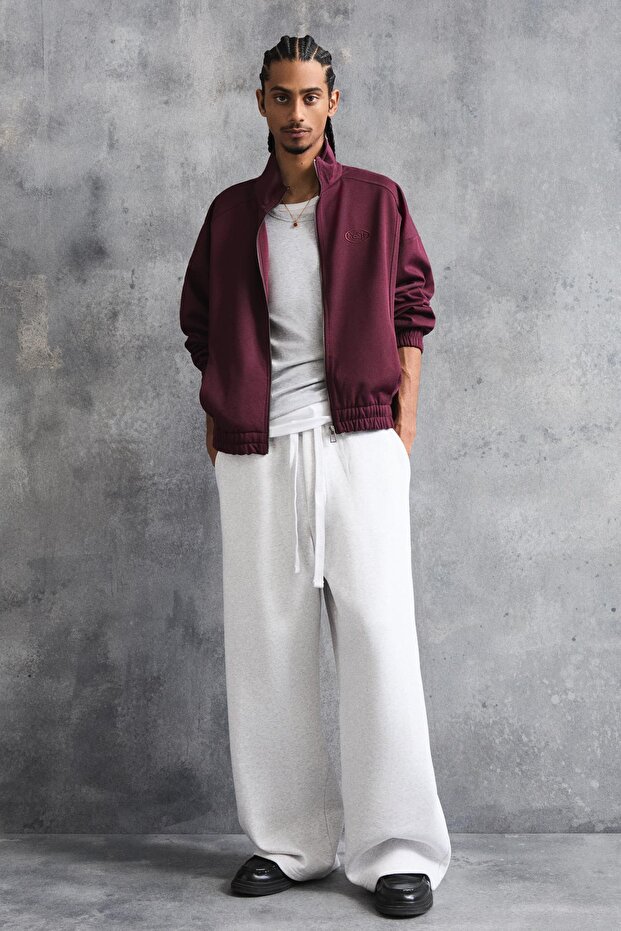 Fermuarlı baskılı sweatshirt - 4