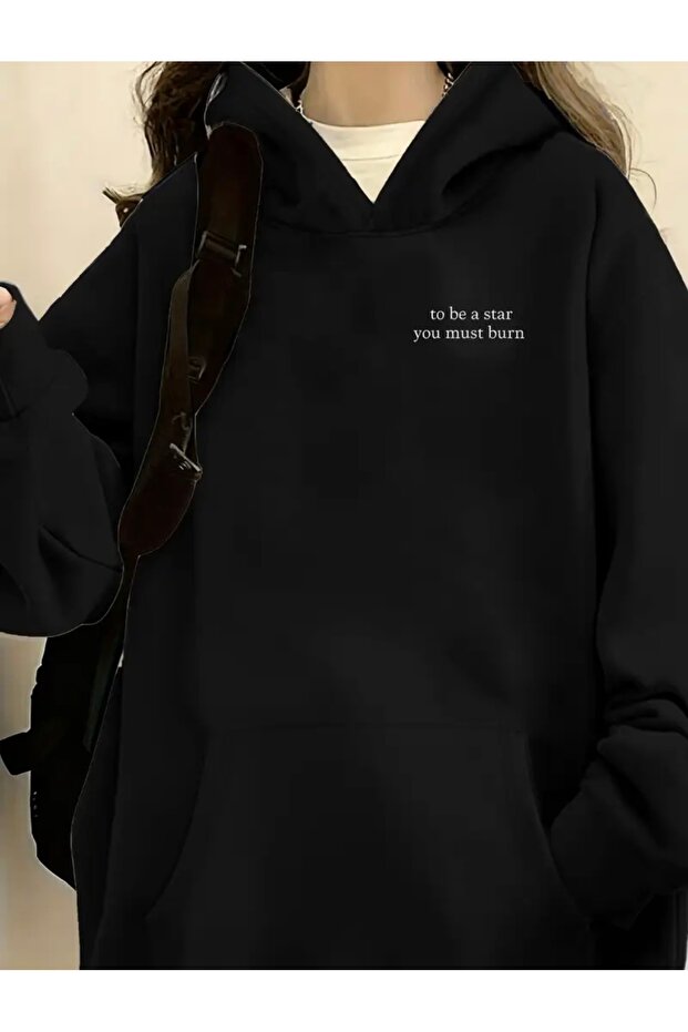 سترة TO BE A STAR OVERSIZE UNISEX K بغطاء رأس SWEATSHİRT