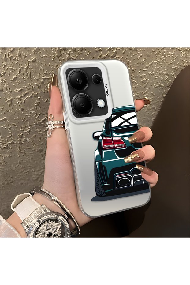 Car Pattern Anti Fall Slim Hard Case Compatible with Redmi Note 13 Pro 4g