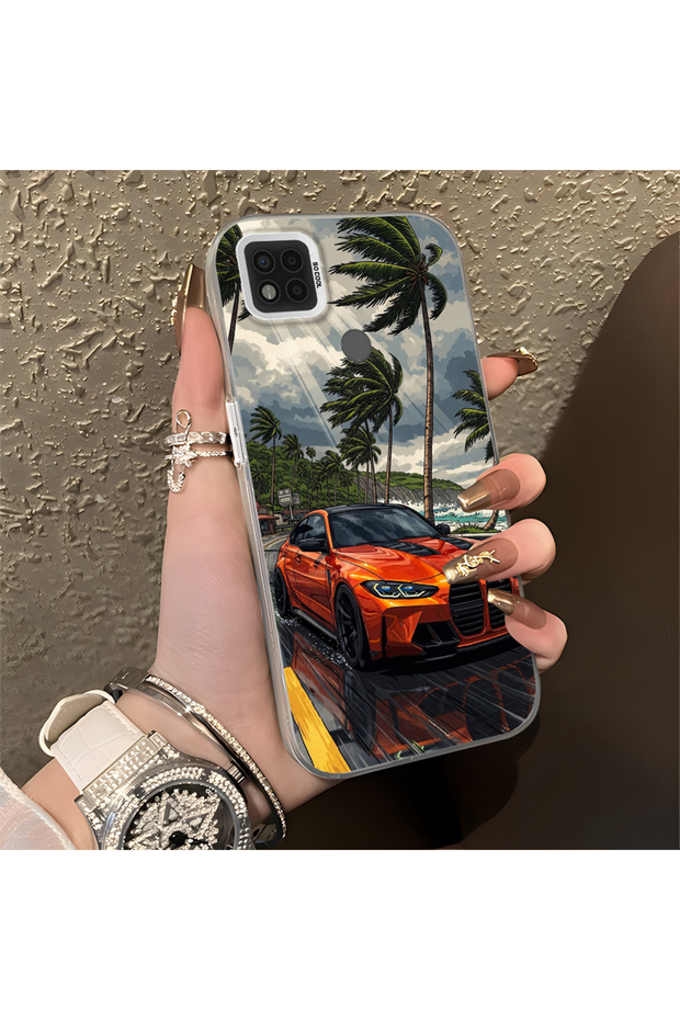 Classic Car Pattern Anti-Fall Slim Hard Case Cover Compatible with Poco C31